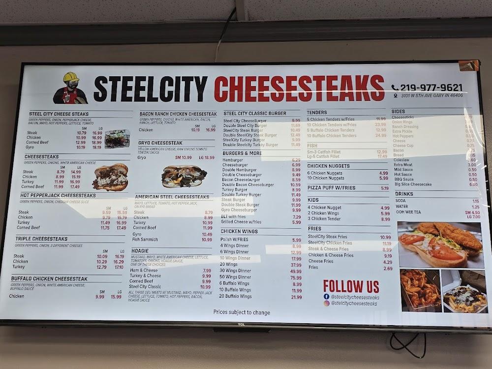 SteelCity CheeseSteaks Menu image 1